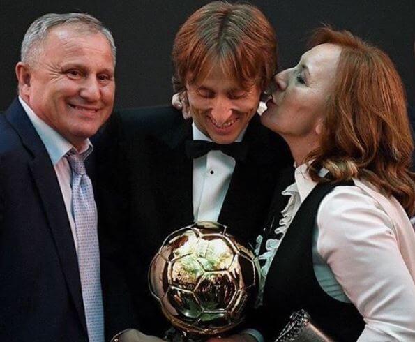 Stipe Modric with his wife Radojka Modric and son Luka Modric.